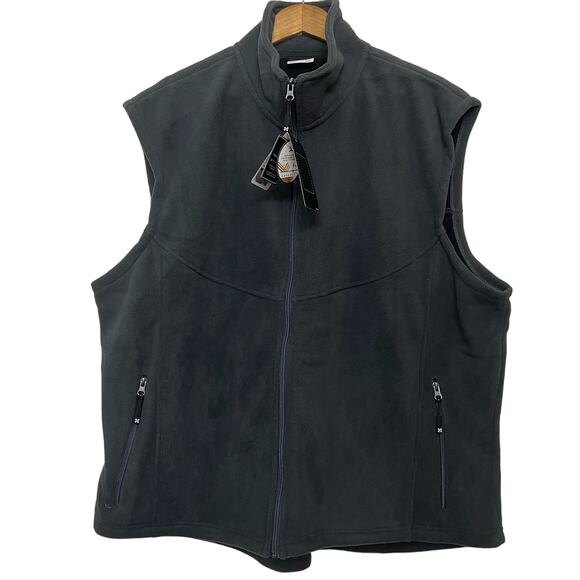 MOHEEN Men's 2XL Windproof UPF50+ Gray Fleece Vest Full Zip Lined 2-Pockets NWT - Picture 1 of 13